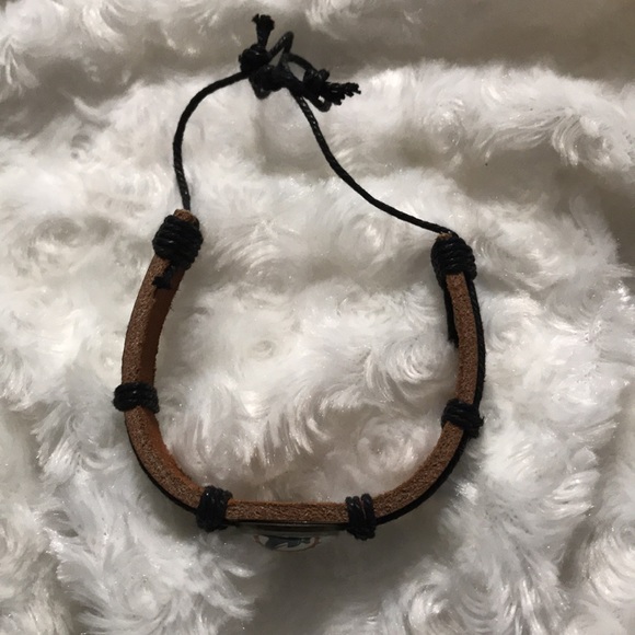 Miami dolphins leather adjustable bracelet - Picture 3 of 5